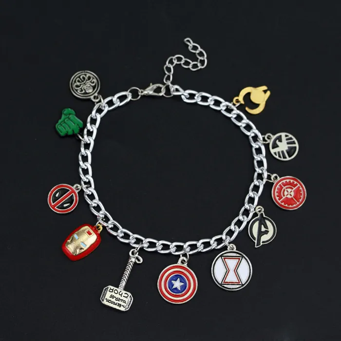 Звездные Войны 50 оттенков серого цвета с фантастическими животными очаровательные браслеты для женщин и мужчин Marvel Мстители эндигра цепи браслеты - Окраска металла: silver