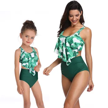 

Mother and daughter matching swimsuit mommy and me swimwear bikini family clothes outfits look mom mum baby dresses clothing
