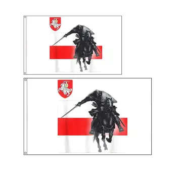 

Belarus Pagonya Flag Double-reinforced Peripheral Stitching White Knight Horse Flag Banner