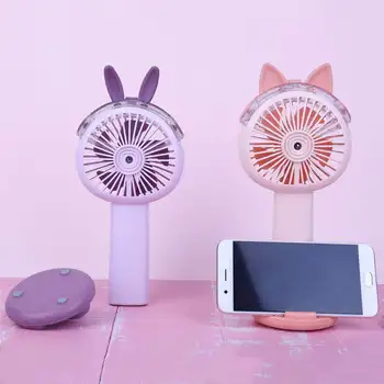

2020 New 2 in 1 Portable Rechargeable spray Fan USB Charging Cool Removable Handheld Mini Outdoor Desktop holder Fans