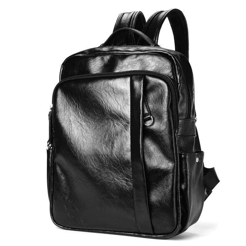 

Trend of the new PU shoulder bag men's fashion backpack student bag men's PU leather travel bag tide men's bags