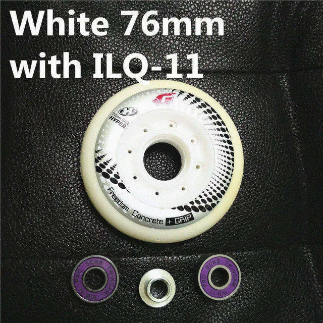 white 76mm ILQ11 4 шт./партия роликовые коньки 80 мм 76 мм 72 мм белый черный катания колеса для powerslide ролики SEBA hv HL светильник из углеродного волокна - Цвет: white 76mm ILQ11