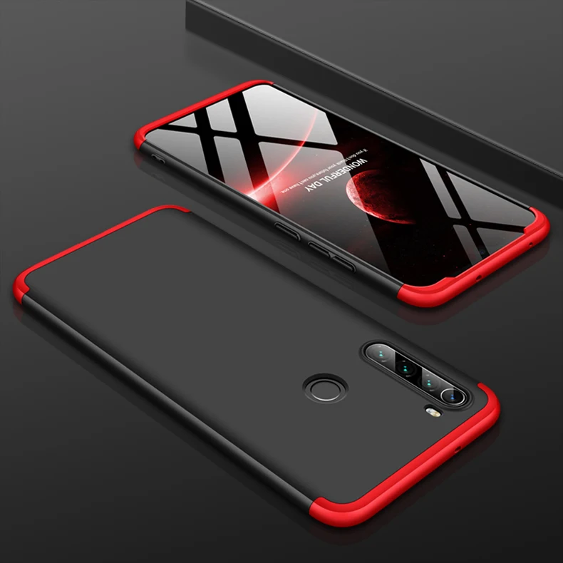 Чехол для Xiaomi Redmi Note 8 Pro жесткий матовый армированный чехол 3 в 1 гибридный