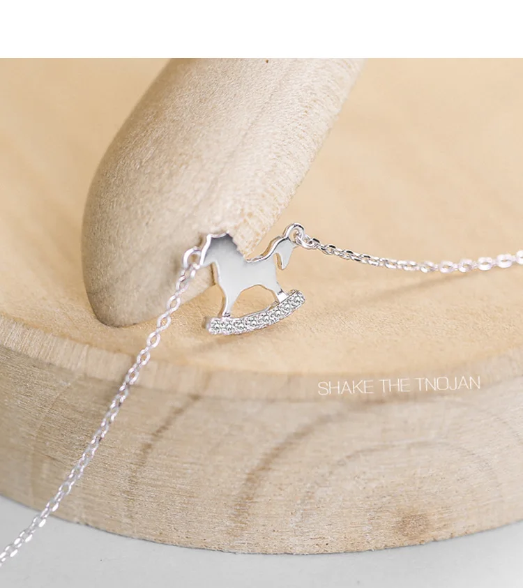 Trojan Necklace Women's Fine Silver Cute Pendant Elegant Students Small Numerous Net Red GIRL'S Heart Simple Korean-style Choker