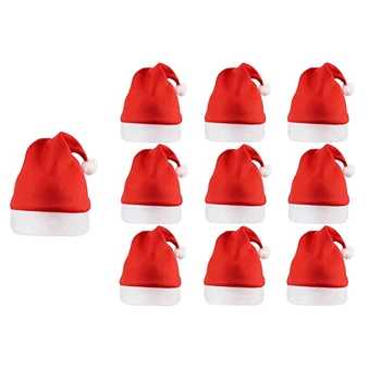 

20 Pack Bulk Christmas Santa Hats for Adults, Classic Red Xmas Holiday Hats for Party Costume