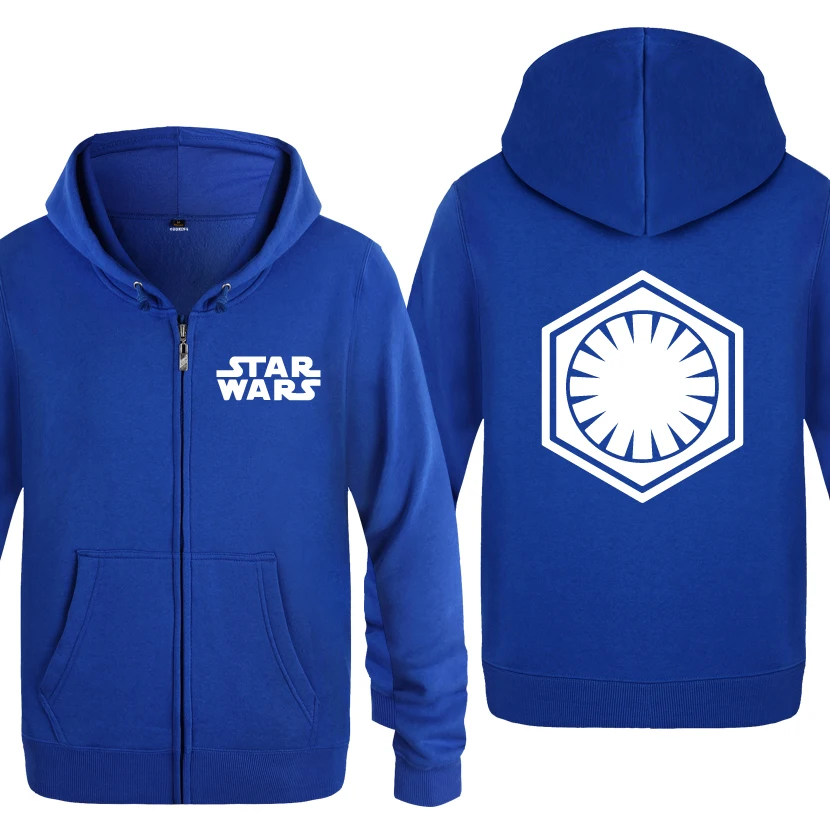 The Force Awakens первый заказ Insignia-Star Wars толстовки мужские мужская молния с капюшоном флисовые толстовки кардиганы - Цвет: LAY BAT