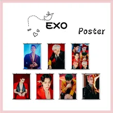 EXO членов Kpop Baekhyun Obsession повесить ткань фото картина домашний Декор стены прокрутки плакат