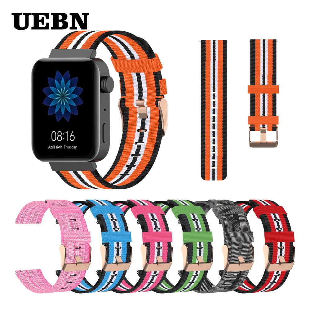 Холщовый ремешок UEBN для смарт-часов Xiaomi браслет Miwatch Сменные аксессуары наручных