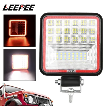 

6000K Car LED Work Light 126W/42SMD Fog Lights With Aperture for Offroad ATV UTV Tractor Car Light Assembly Led Super Bright