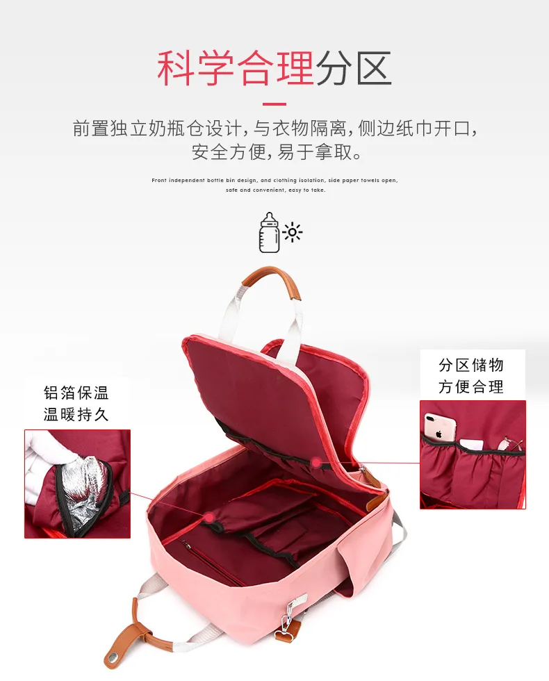 Hot Mom Backpack Versitile Fashion Large-Volume Multi-functional Waterproof Diaper Bag Infant Storage MOTHER'S Bag