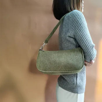 

Retro 2020 Autumn Winter Niche Design Corduroy Underarm Shoulder Bag Female Luxury Handbags Clutch Women Bags Designer
