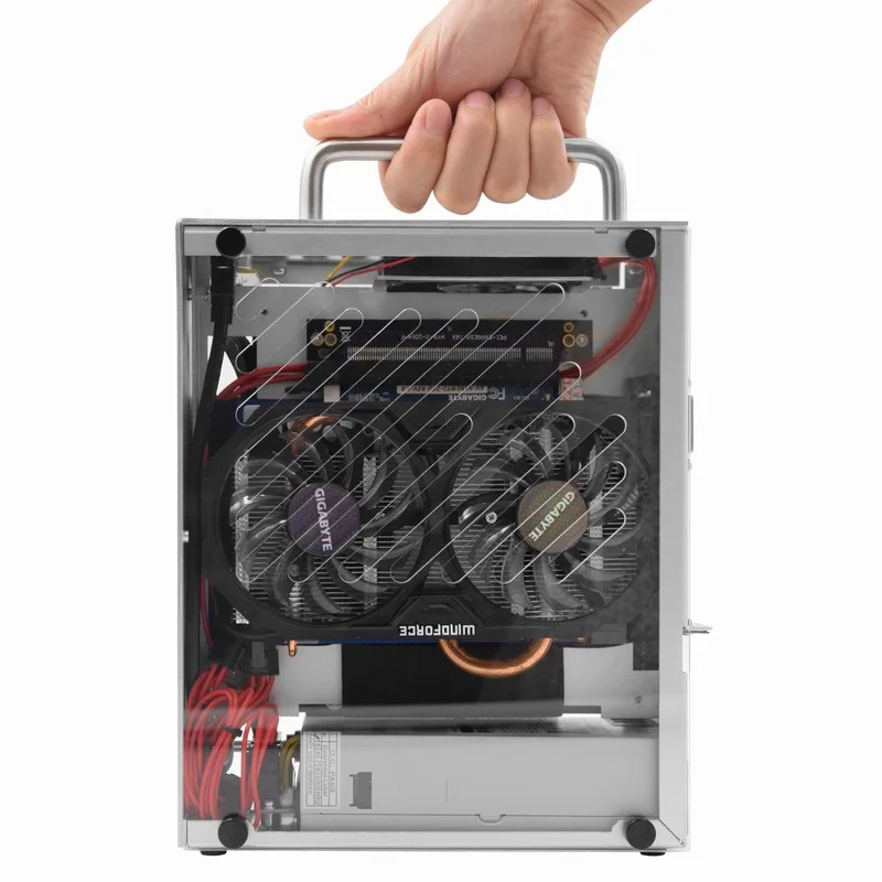 PC Gaming Case ITX MINI Small Case SPCC Suitcase Portable HTPC Desktop Computer Empty Chassis S3 C