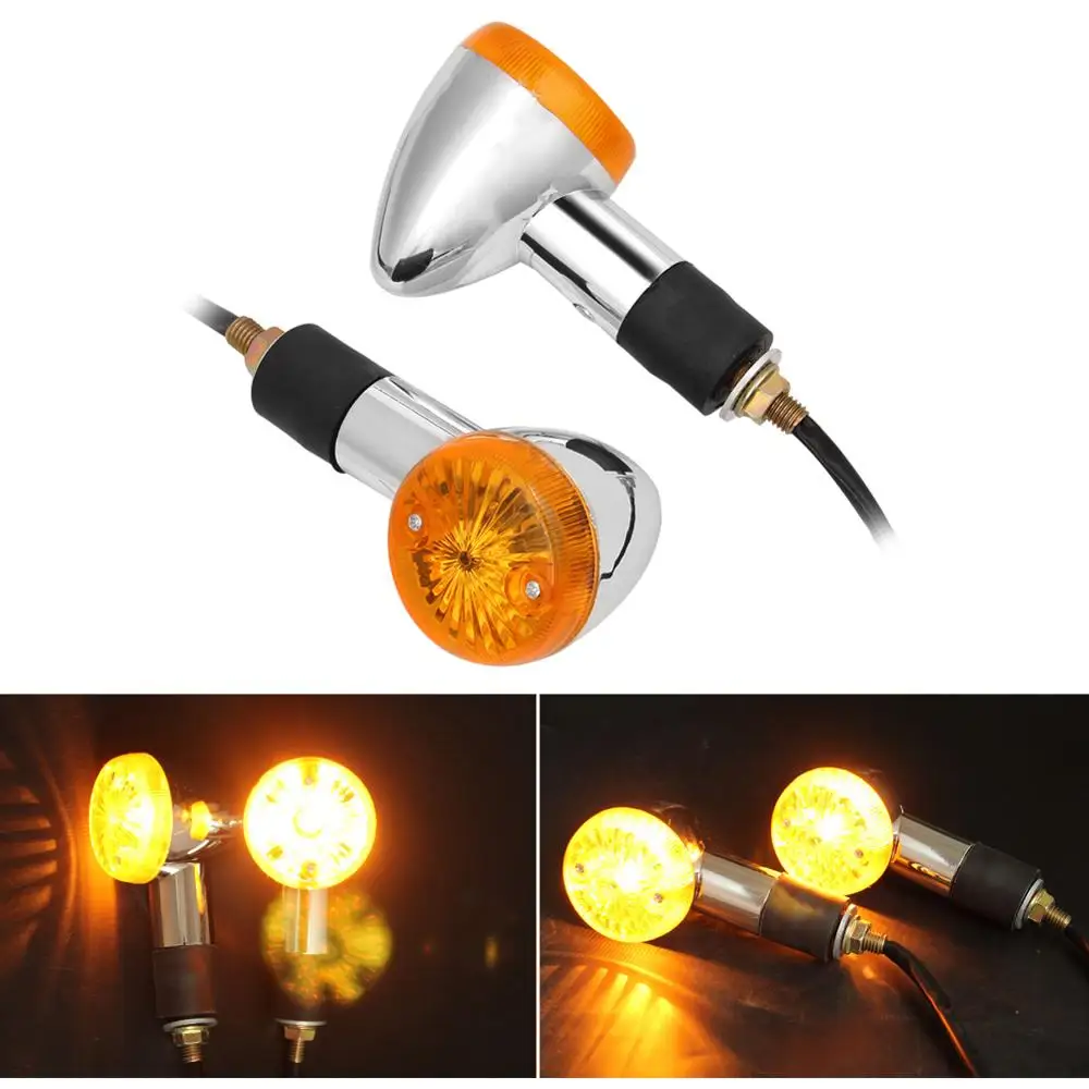 Motorcycle Turn Signal 2Pcs 12V Universal Motorcycle Turn Signal Indicator Light Turning Amber Lamp Bulb Motorbike Lamps Blinker Flash Bike Lamp motorcycle light motorcycle turn signal lights motorcycle turn signal