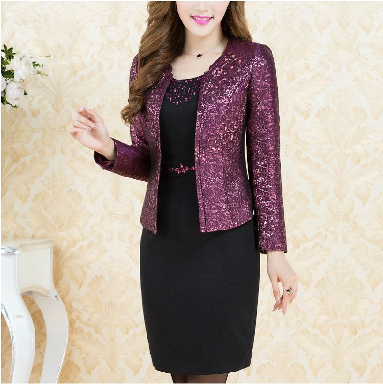 Traje negocios elegante para mujer, conjunto de 2 piezas de Blazer de manga larga y vestido de gala de tirantes, para otoño, 2020|Trajes vestir| - AliExpress