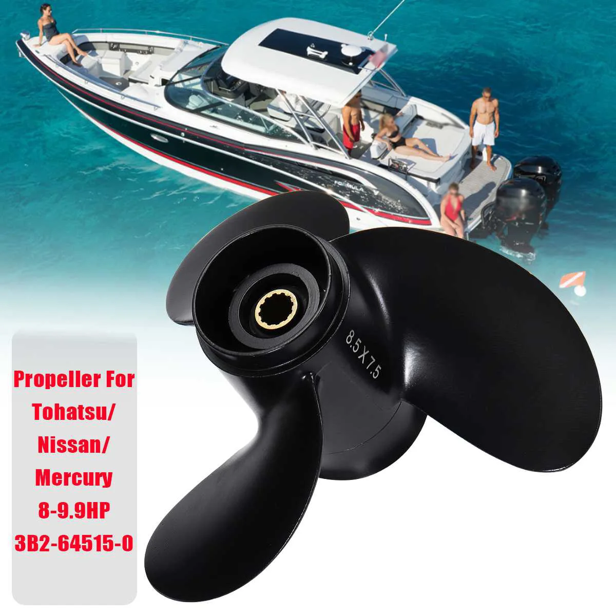 1 шт. пропеллер черный Замена для Dongfa/Nissan/Mercury 8-9.8HP практичный