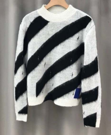 20ss Новое поступление модный брендовый свитер пуловер с дырками известная одежда для мужчин и женщин мохер - Цвет: as the pic show