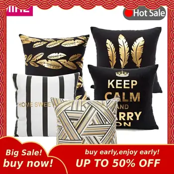 

MIHE Bronzing Cushion Cover 45x45cm Pillow Cover Cotton Polyester Printed Pillowcases Home Decorative Throw Pillow Case