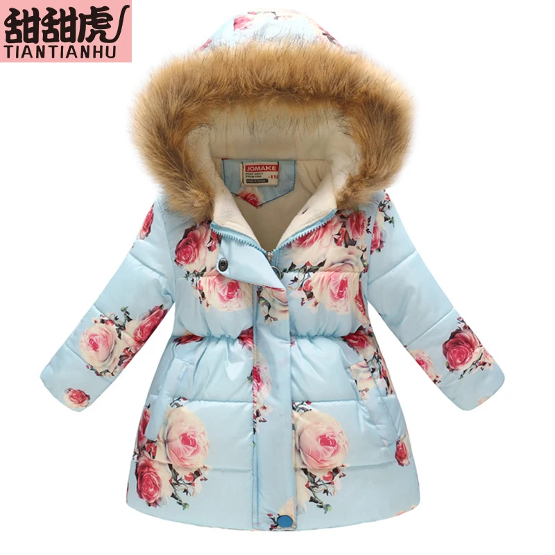 Осенне-зимние пуховые куртки с капюшоном и рисунком для девочек; пальто; куртка; детская Водонепроницаемая ветровка; детская одежда; От 3 до 10 лет