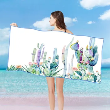 

Tropical Plants Beach Towel Microfiber Blanket for Outdoor Travel Women Leaves Printed Yoga Mat Picnic Carpet Beach Bath Towel