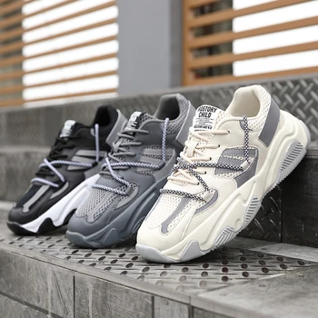 

New reflective Torre shoes men's sneakers simple leather mesh design breathable cool flexible rubber sole comfortable durability