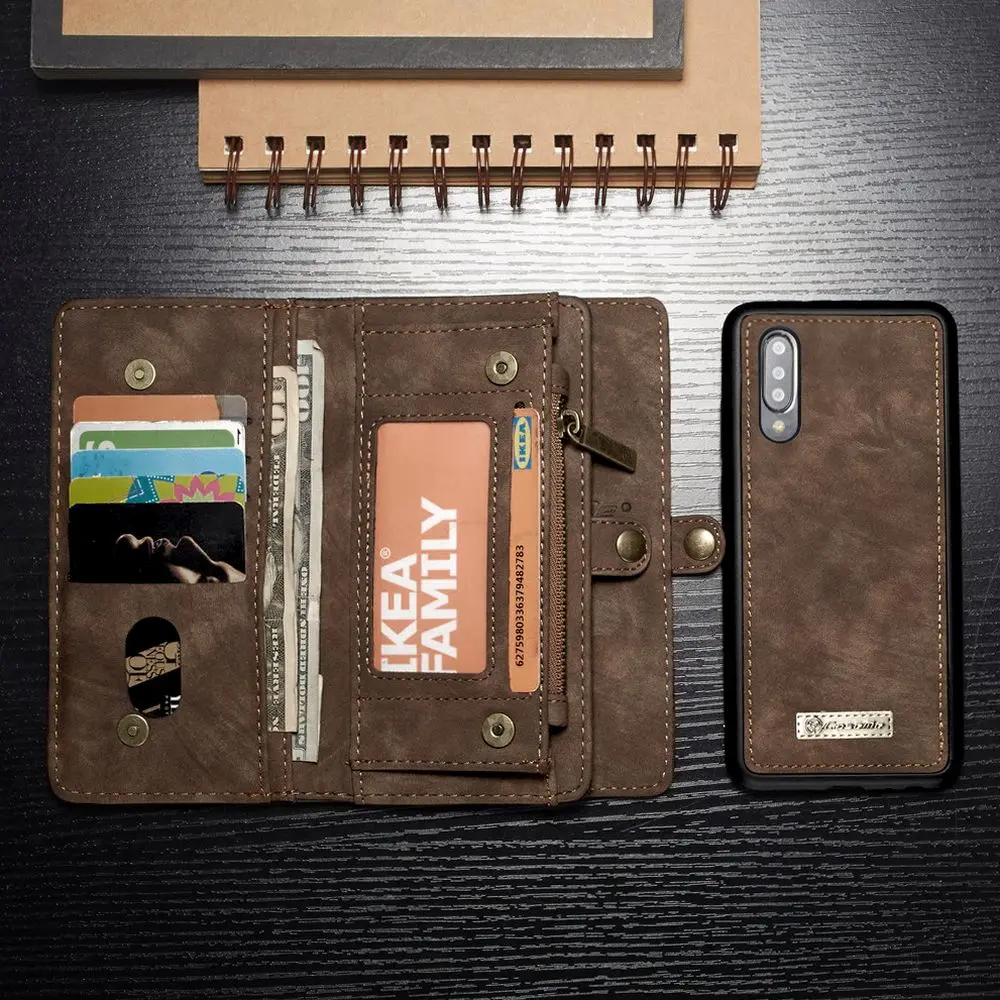 LAPOPNUT Чехол-бумажник из натуральной кожи для samsung Galaxy A50, A20, A30, A40, A70, откидная Съемная деловая Магнитная Крышка для телефона