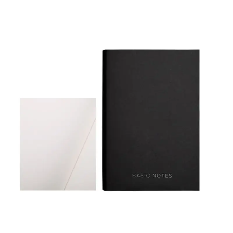 Creative Notebook Black Leather Cover Notepad Diary Planner Business Style Blank Line Pages School Office Supplies