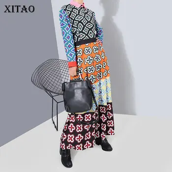 

XITAO Print Pattern Long Dress 2020 Spring Patchwork Pattern Small Fresh Turn Down Collar Minority Casual Loose Dress GCC3160