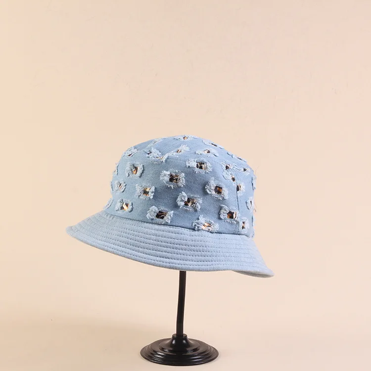 

Hat Women's Summer with Holes Cowboy Bucket Hat Korean-style Versatile Youth Topee Beggar's Hat Students Bucket Hat Men's Fashio