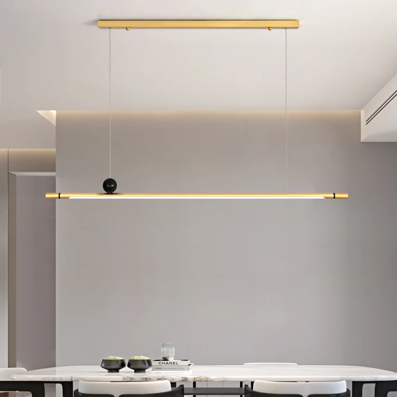 

Nordic Modern Simple Restaurant Pendant Light Dining Room Creative Long Strip Led Hanglamp Indoor Kitchen Hanging Light Fixtures