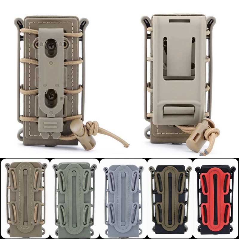 Tactical Molle 9mm Magazine Pouch Pistol Mag Holder with Belt Clip for Glock 17 19 Beretta M9 Fastmag Soft Shell Holster Hunting magazine pouch