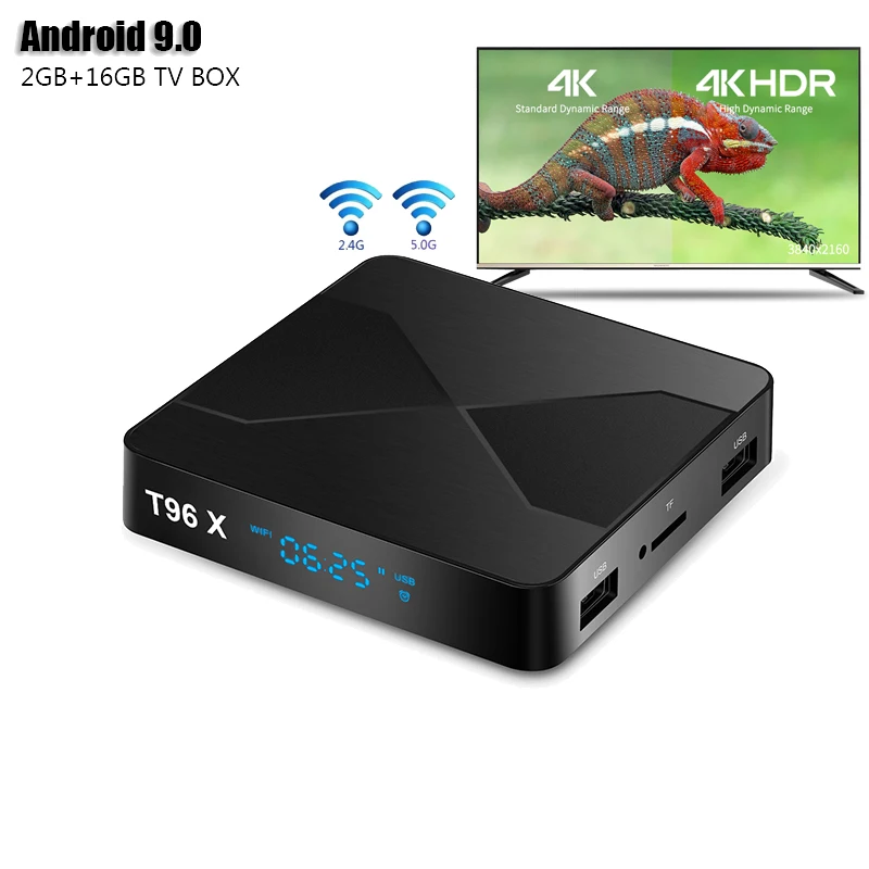 

T96X Android 9.0 TV BOX AmlogicÂ S905W Chip 2GB 16GB Smart TV BOX Quad-Core 64-bits Android 9.0 TV BOX 4k H.265 Set Top Box