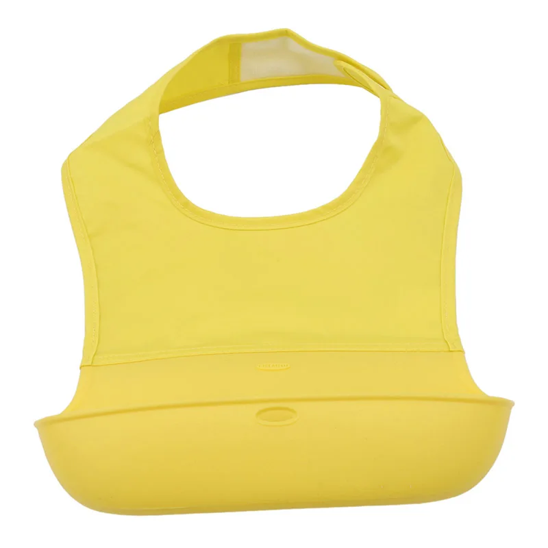 yellow 1 шт., новые детские нагрудники среднего размера, водонепроницаемые Силиконовые Слюнявчики для кормления, Слюнявчики для новорожденных, Мультяшные водонепроницаемые фартуки, детские нагрудники Slabbetjes - Цвет: yellow
