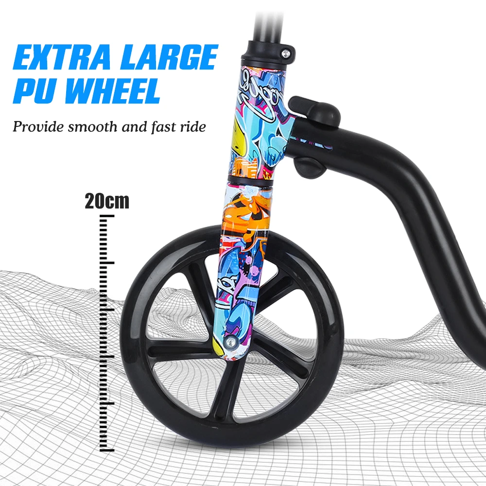 Scooter for Kids Big Wheels Scooter Folding Kick for Toddlers 3-8 Year with Adjustable Height Lightweight Gift