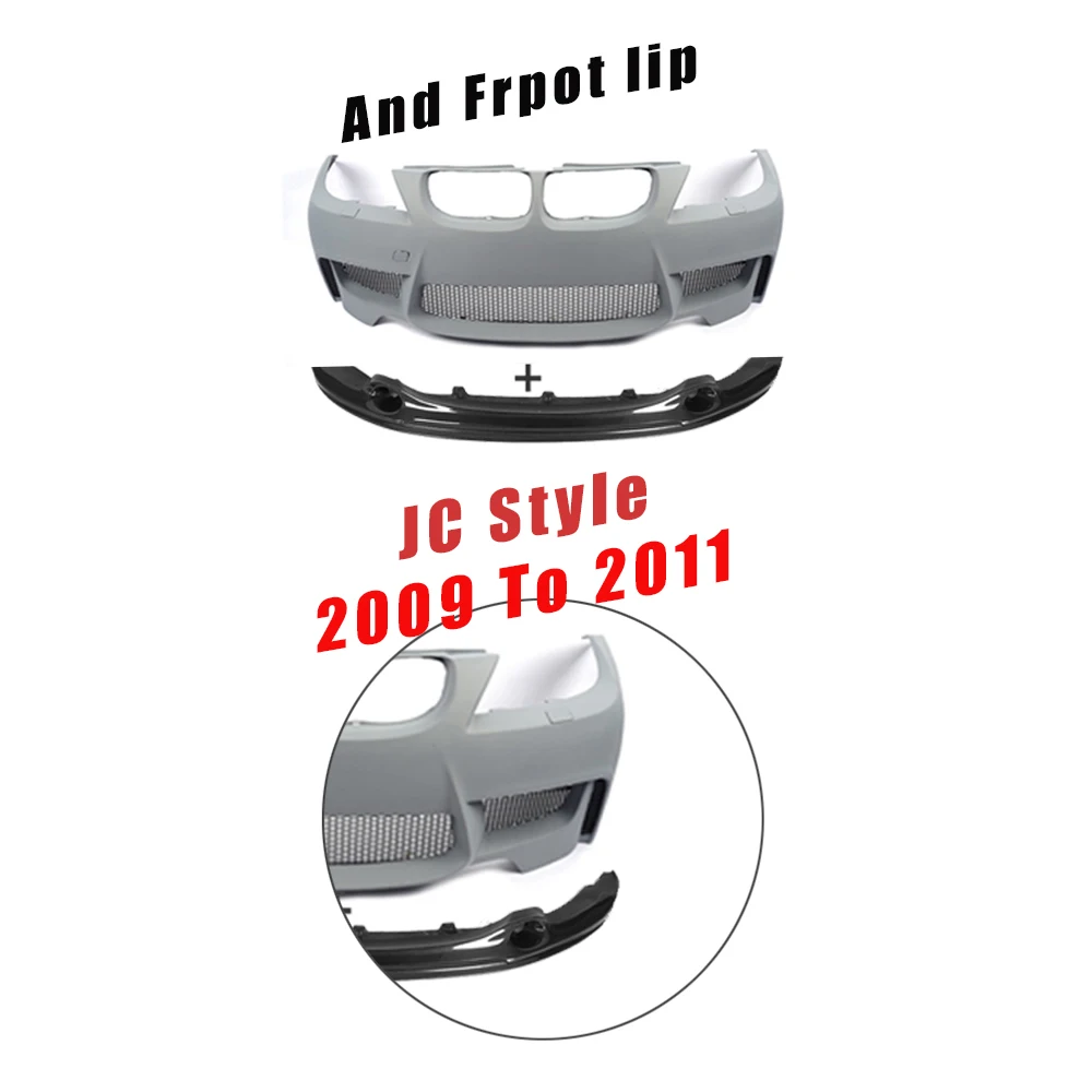 ПУ+ углеродного волокна гоночный автомобиль переднего бампера тела Наборы губ для BMW 3 серии E90 LCI Стандартный бампер седан 4-дверь 2009-2011