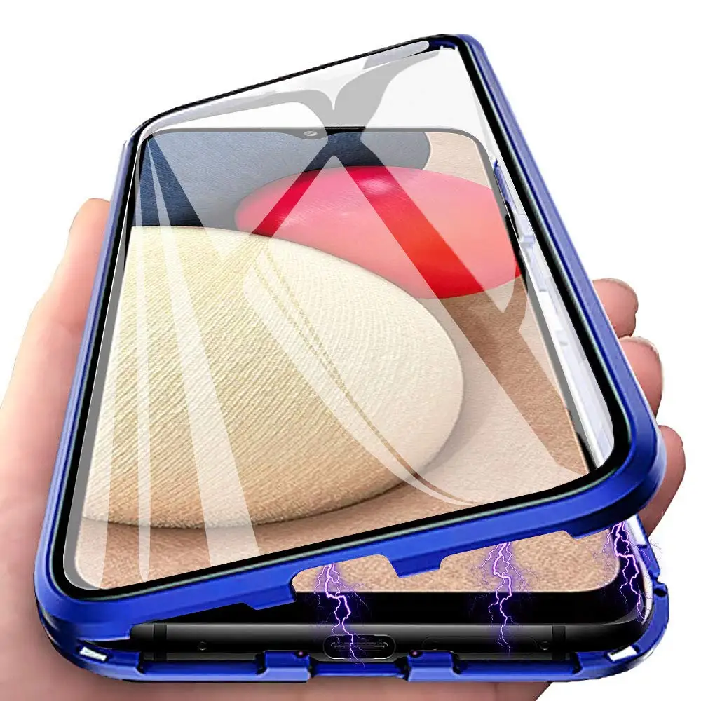 Магнитный чехол для Samsung Galaxy A03s A02S металлический корпус с двухсторонним