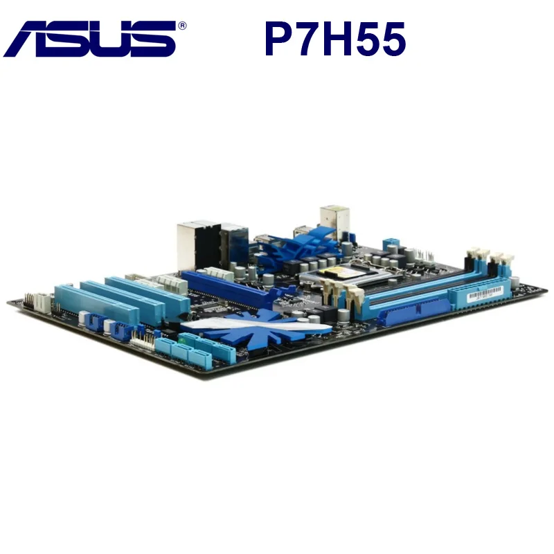 LGA 1156 Asus P7H55 настольная материнская плата H55 Socket LGA 1156 i3 i5 i7 DDR3 16G H55 ATX UEFI биос оригинальная б/у материнская плата