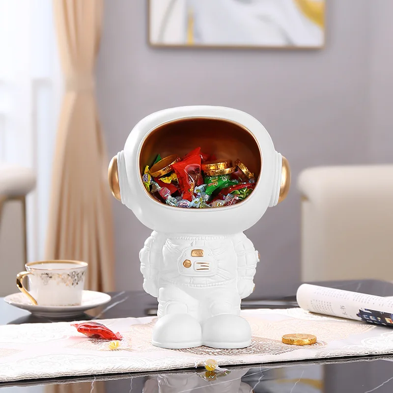 

Astronaut Resin Statue Cosmonaut Figure Storage Sculpture Decoration Modern Home Decor Living Room Astronaut Accessories