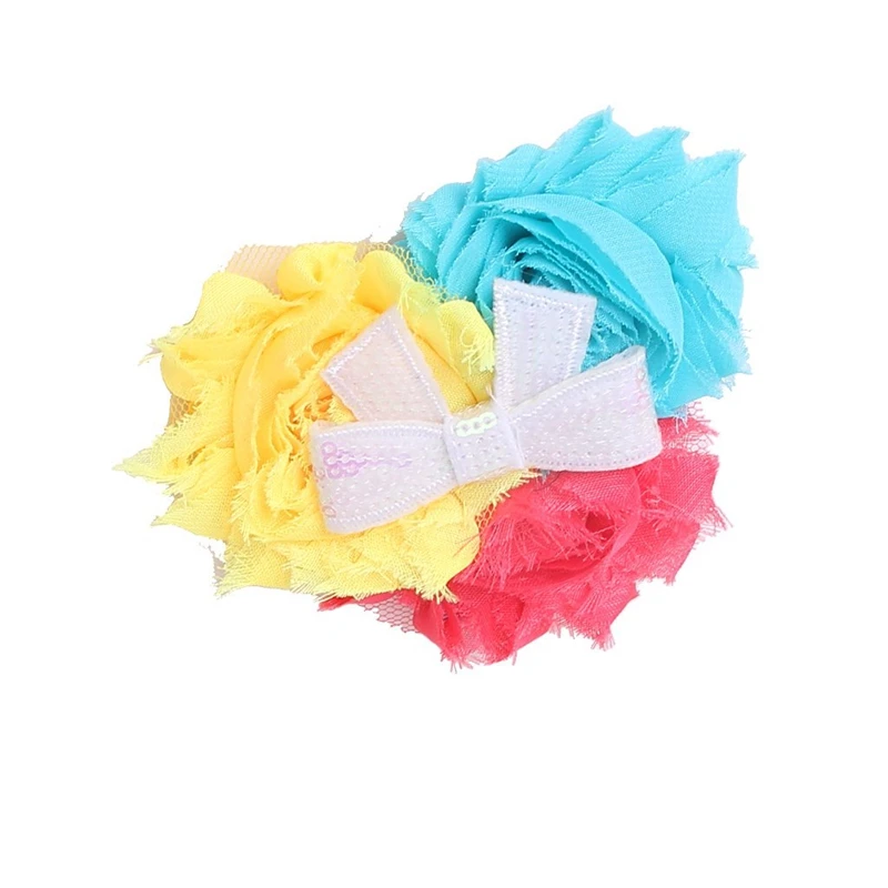 

Baby Headband Soft with Chiffon Flower Red Yellow Blue