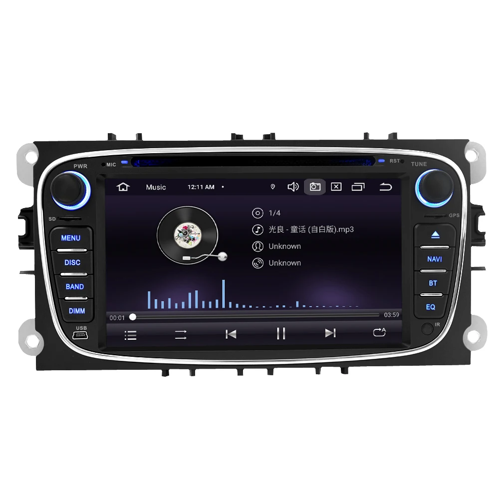 Discount Android 9.0 Car DVD Stereo Player GPS Multimedia for Ford Focus Auto Radio RDS GPS Glonass Navigation 4