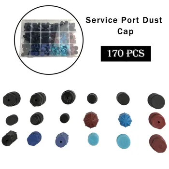 

170P Universal A/C R134a R12 Air Conditioning Pipeline Replacement High Low Side Valve Core / Service Port Dust Cap Set 88
