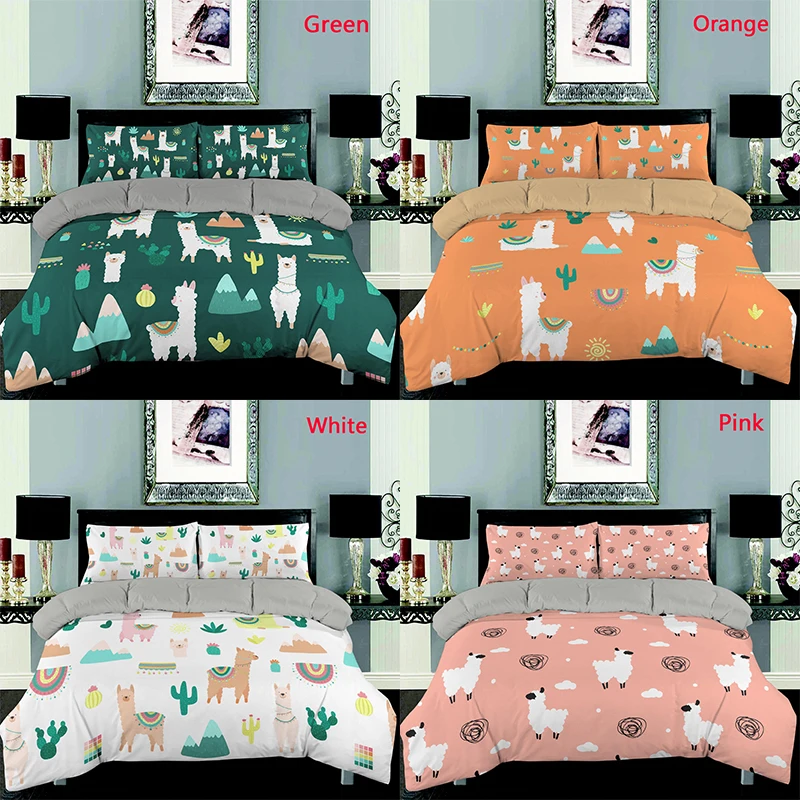 Boniu Alpaca Printing King Size Bedding Set 3D Cartoon Duvet Cover Set Bedclothes With Pillowcase Quilt Cover Home Textiles Boniu Alpaca Printing King Size Bedding Set 3D Cartoon Duvet Cover Set Bedclothes With Pillowcase Quilt Cover Home Textiles