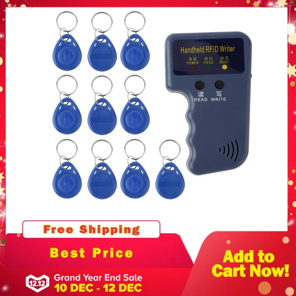 

Handheld 125KHz RFID ID Card Copier Writer Duplicator Programmer Reader Match Writable EM4305 ID Keyfobs Tags Card Key Cards