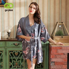 GOPLUS мягкий шелковый халат женский халат для подружки невесты женский Атласный халат длинный халат размера плюс Пижама пеньюар для женщин