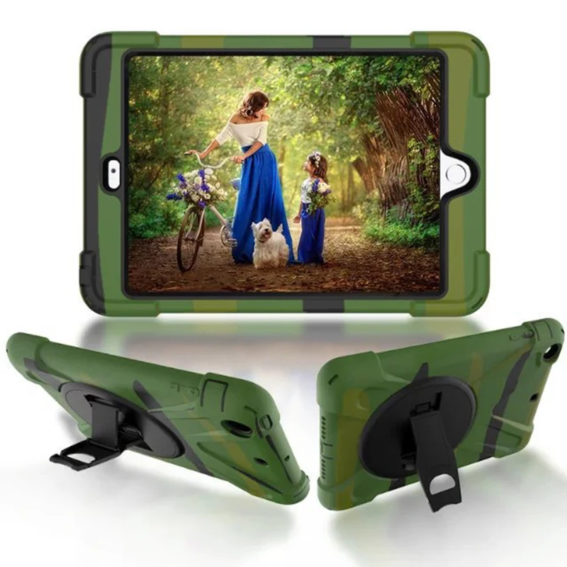 

Rotating bracket case for Apple Ipad Air IPAD 5 Case Slim Retro Folding Stand Anti-fall Smart Cover PC plus silica gel