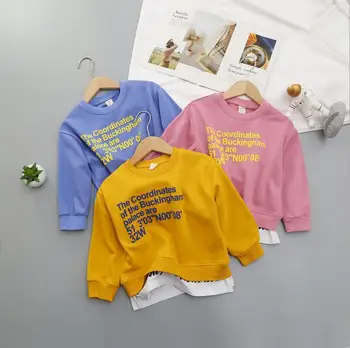 

2020 new girls boys t-shirt spring full sleeve fashion kids sweatshirt 3-8t HJ482