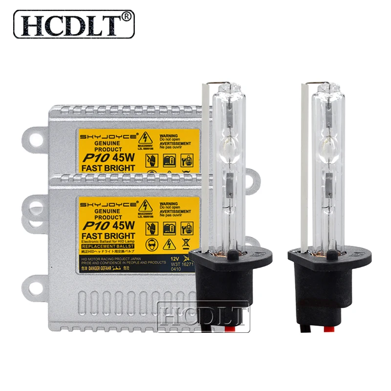 HCDLT Premium 45W Xenon H1 HID Headlight Kit AC 45W Blocks Ignition Ballast 4300K 6000K 8000K H7 H3 H11 9005 9006 HID Xenon Bulb