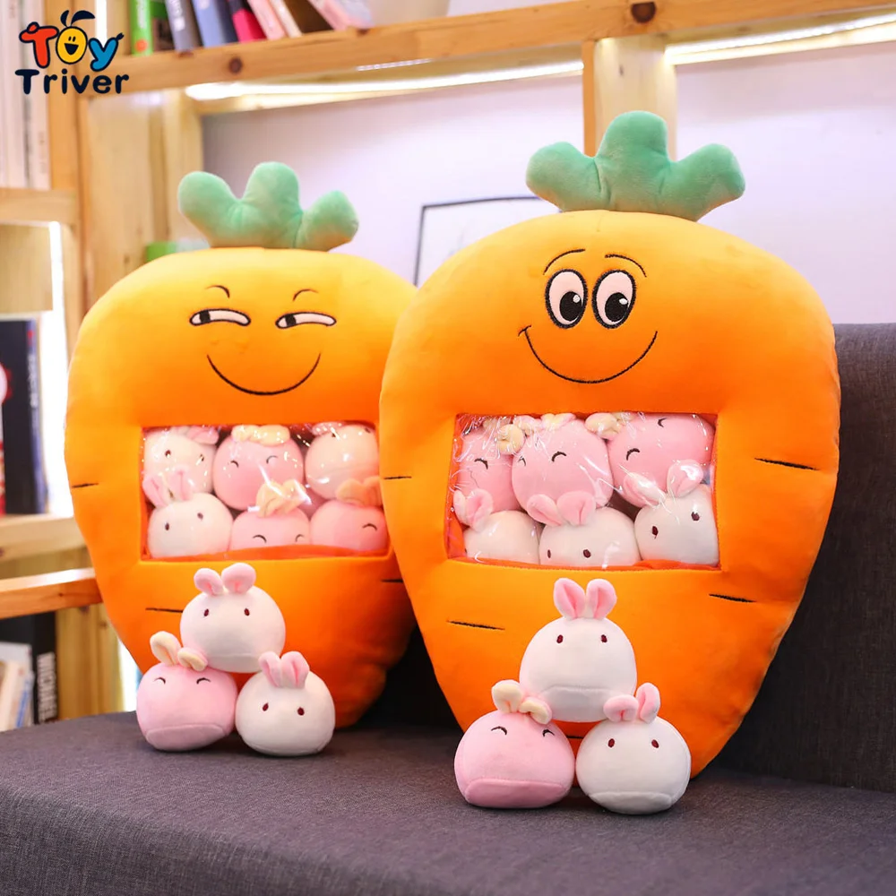 Kawaii морковь кролик плюшевая игрушка Triver мягкие животные кукла подушка для малышей Дети День рождения Рождественский Подарочный декоративный