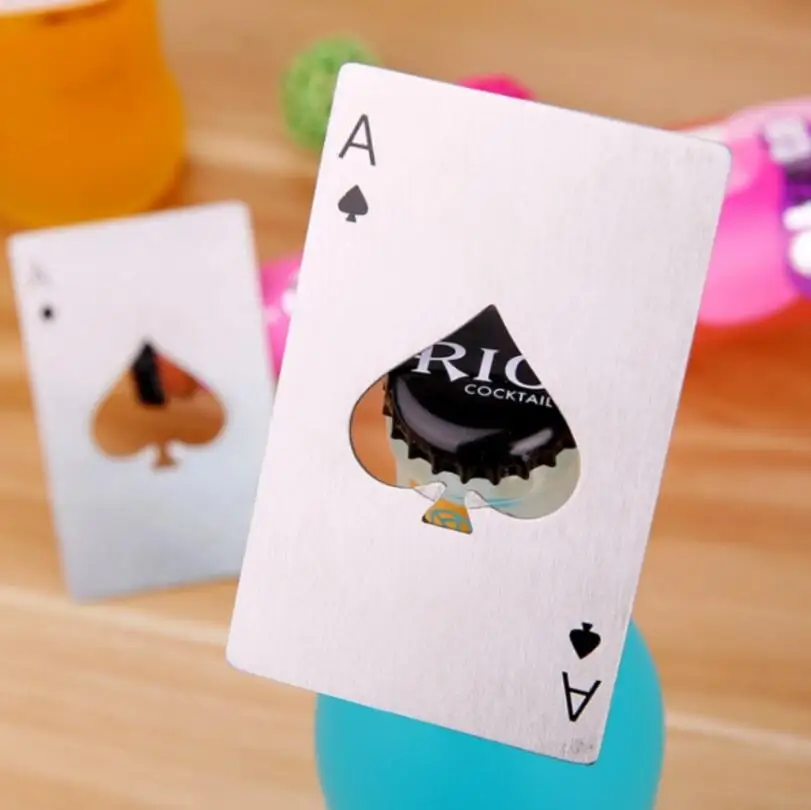 Carrywon черная/серебряная карточка для покера ПИВОВАРЕНИЕ открывалка для бутылок Персонализированные бутылки из нержавеющей стали барная открывашка инструмент открывалка для пива