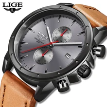 LIGE новые модные мужские часы, Топ бренд, роскошные спортивные кварцевые часы для мужчин, водонепроницаемые нейлоновые часы с хронографом, Relogio Masculino