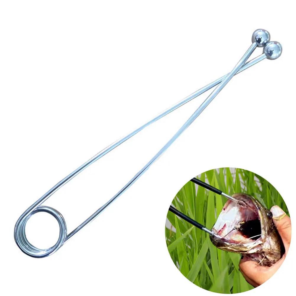 

Mouth Opener Spreader Snakehead Unhooking Device Spherical Silver Tools Fish Gripper Accesories Lure Lip Grip Tackle